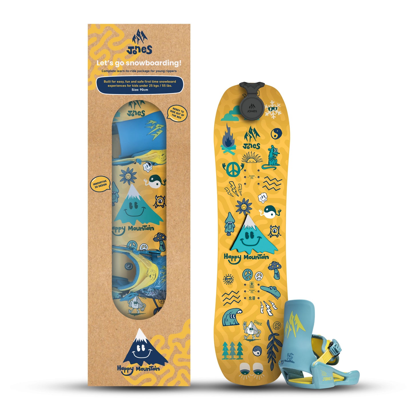Jones Happy Mountain Junior Snowboard Package 2026