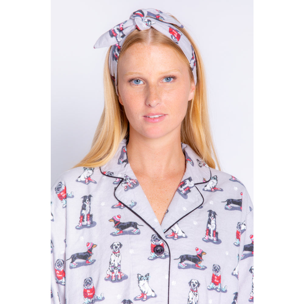 PJ Salvage Sneaker Dogs Womens Flannel PJ Set 2022