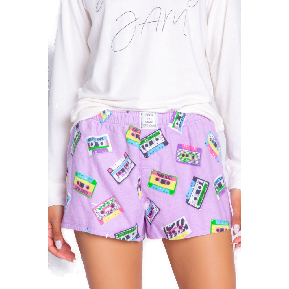 PJ Salvage Mix Tape Womens Flannel PJ Short 2022