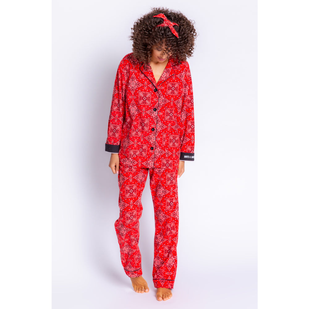 PJ Salvage Bandana Womens Flannel PJ Set 2022