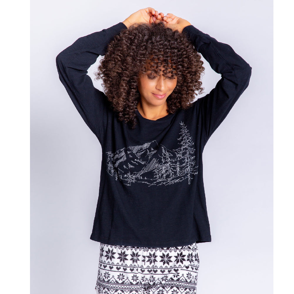 PJ Salvage Ski Club Mountain Womens LS Top 2022