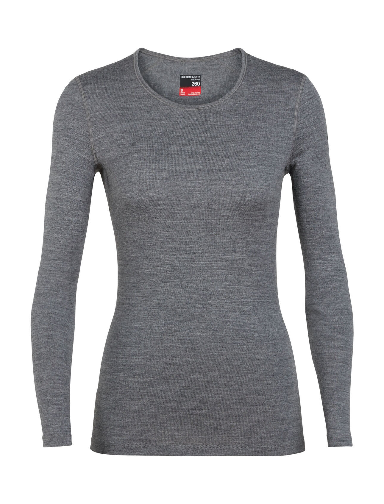 Icebreaker 260 Tech Womens LS Crewe 2021 Gritstone Heather XL