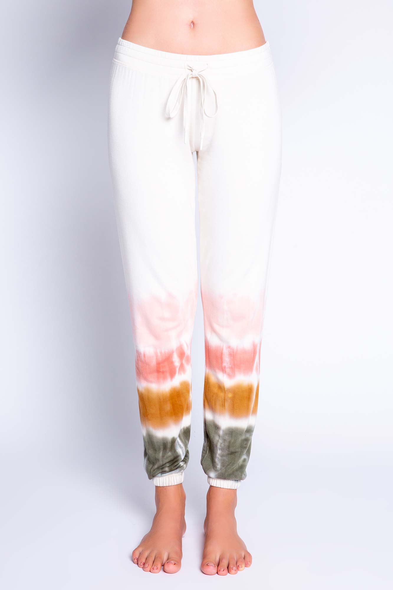 ZBYY Women's Tie Dye Pajama Set - Long Sleeve Top & Pant Joggers, Cotton Spandex Sleepwear With Pockets