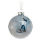 Abbott Cross Country Skier Ball Ornament Glass Grey Blue One Size
