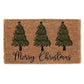 Abbott Tree Trio Merry Christmas Doormat Natural Green One Size