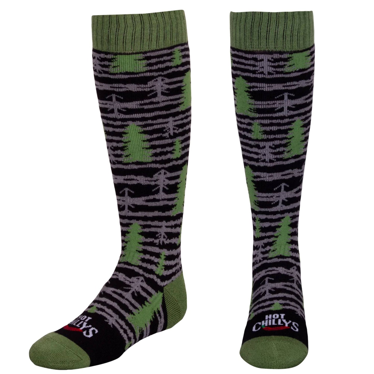 Hot Chilly's Pine Trees Mid Volume Youth Sock