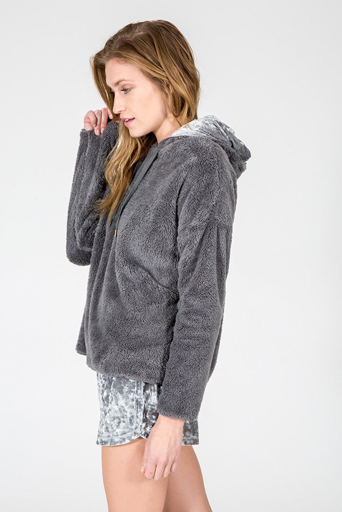 PJ Salvage Women's Relaxed Fit Hoodie | Cozy Rayon/Polyester Hoody With High-Low Hem & Kangaroo Pocket - View #12
