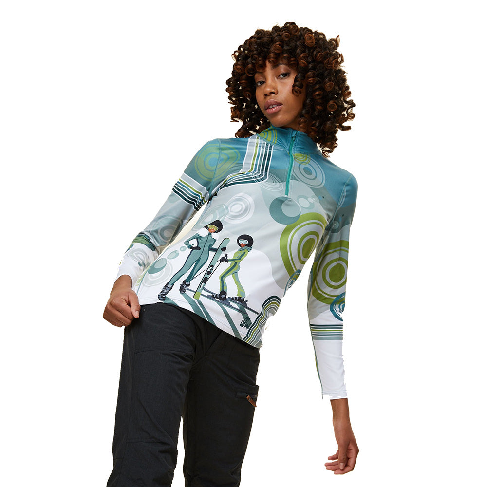 Krimson Klover Solar Retro Womens Zip Turtleneck 2023