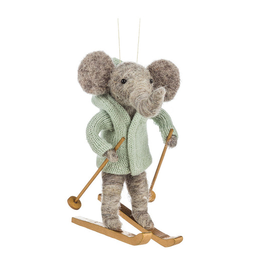 Abbott Skiing Elephant Ornament