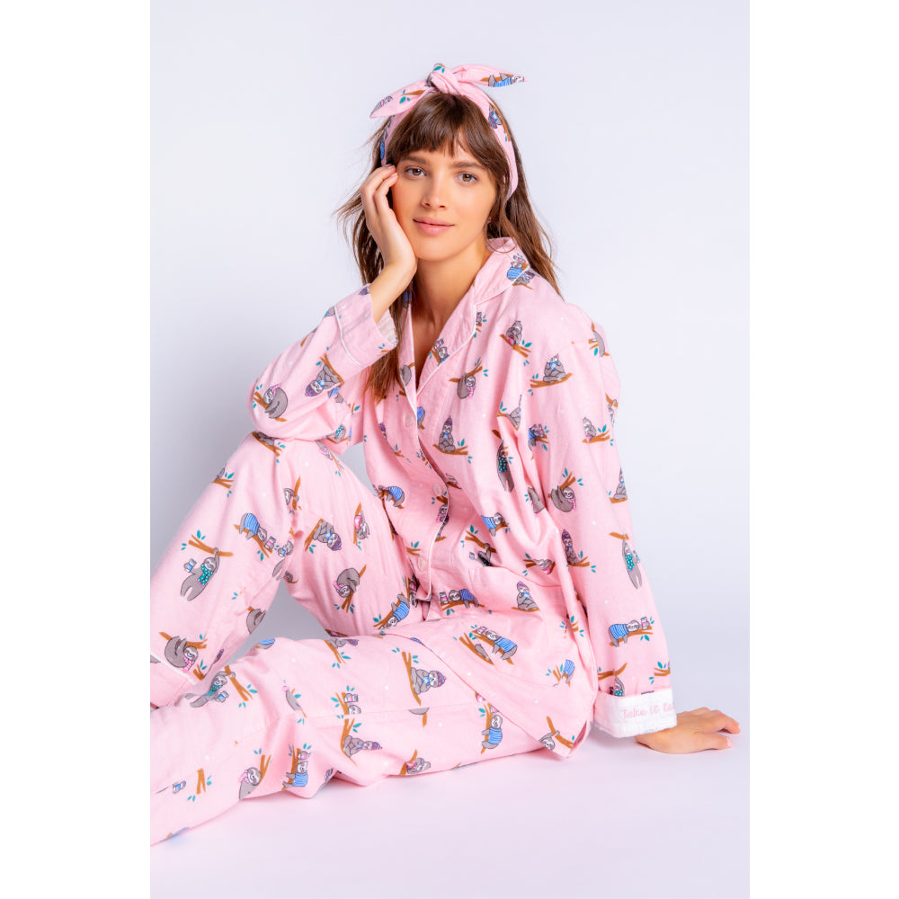 PJ Salvage Sloths Womens Flannel PJ Set 2022