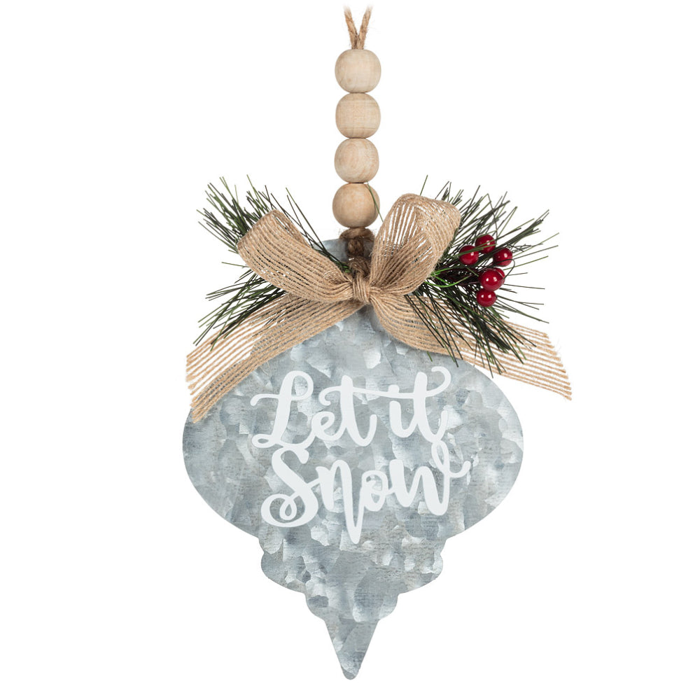 Abbott Let it Snow Ornament Galvanized Metal One Size