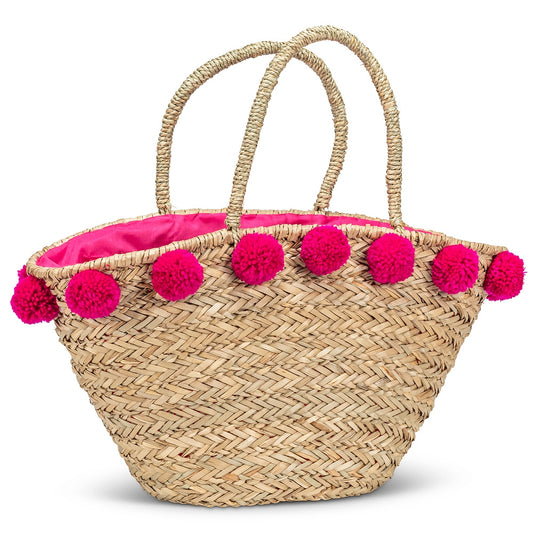 Abbott Tote with Jumbo Pompoms