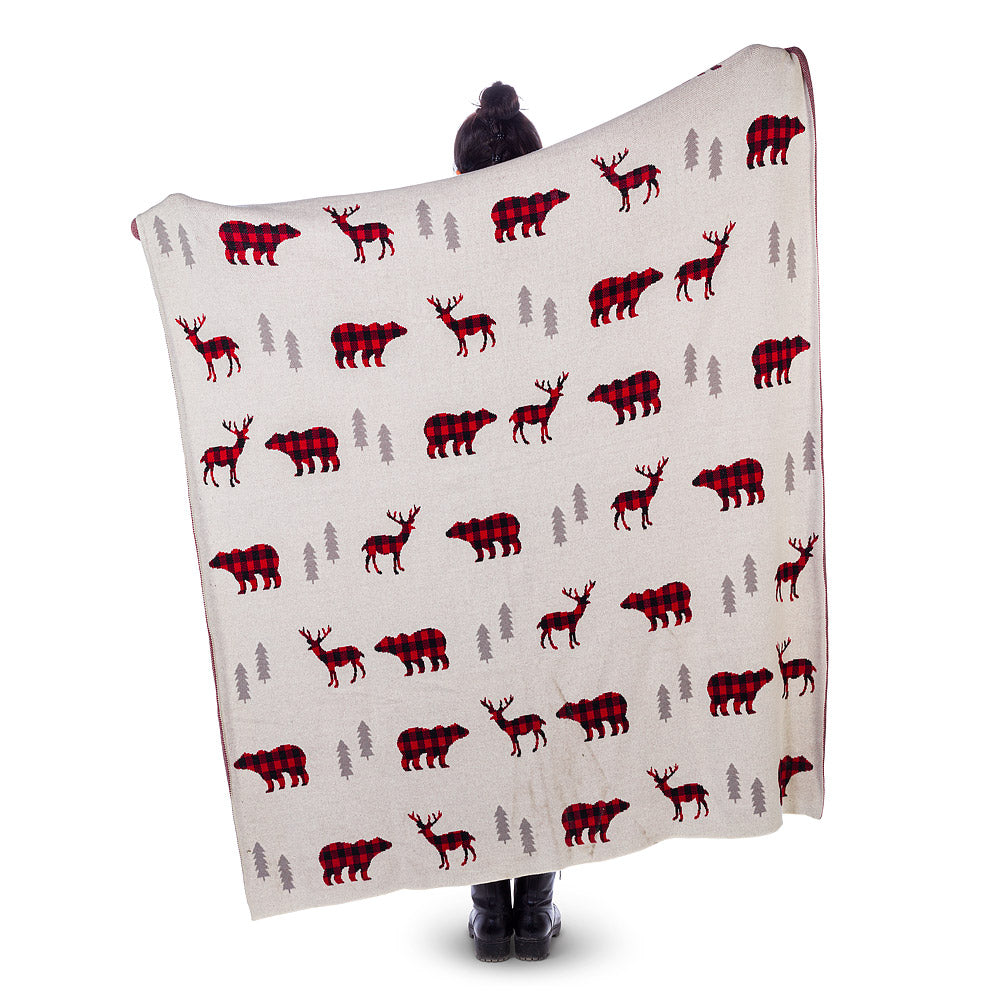 Abbott Check Deer & Bear Throw