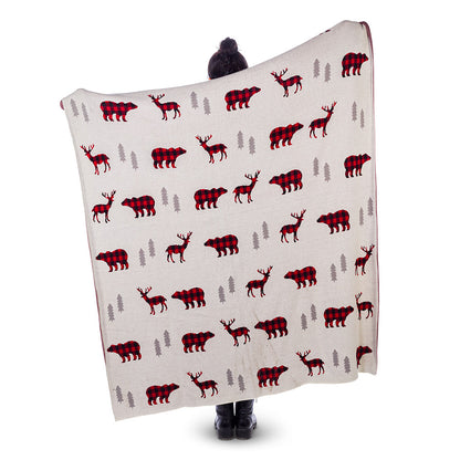 Abbott Check Deer & Bear Throw