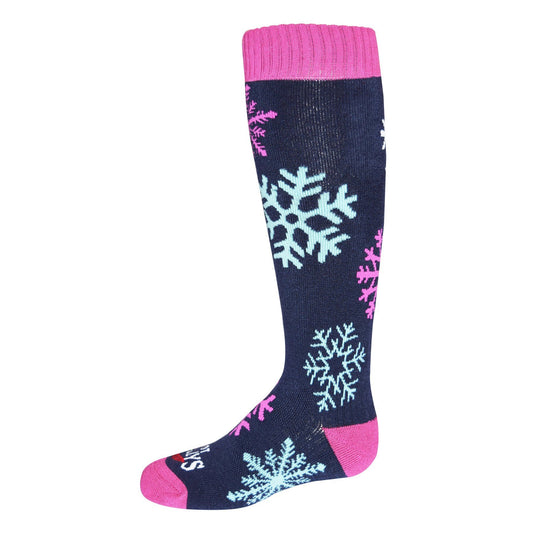 Hot Chillys Snowflake Youth Mid Volume Sock