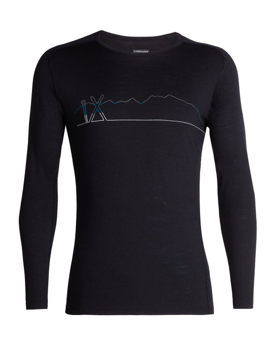 Icebreaker 200 Oasis Raglan Single Line Ski Mens Long Sleeve Crewe 2019