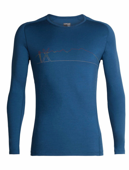 Icebreaker 200 Oasis Raglan Single Line Ski Mens Long Sleeve Crewe 2019