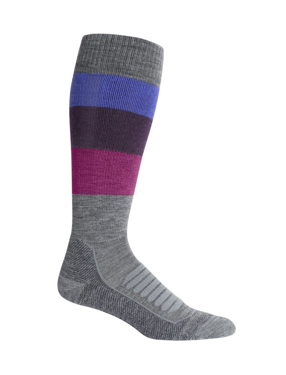 Icebreaker Ski+ Medium OTC Stripe Ladies Sock