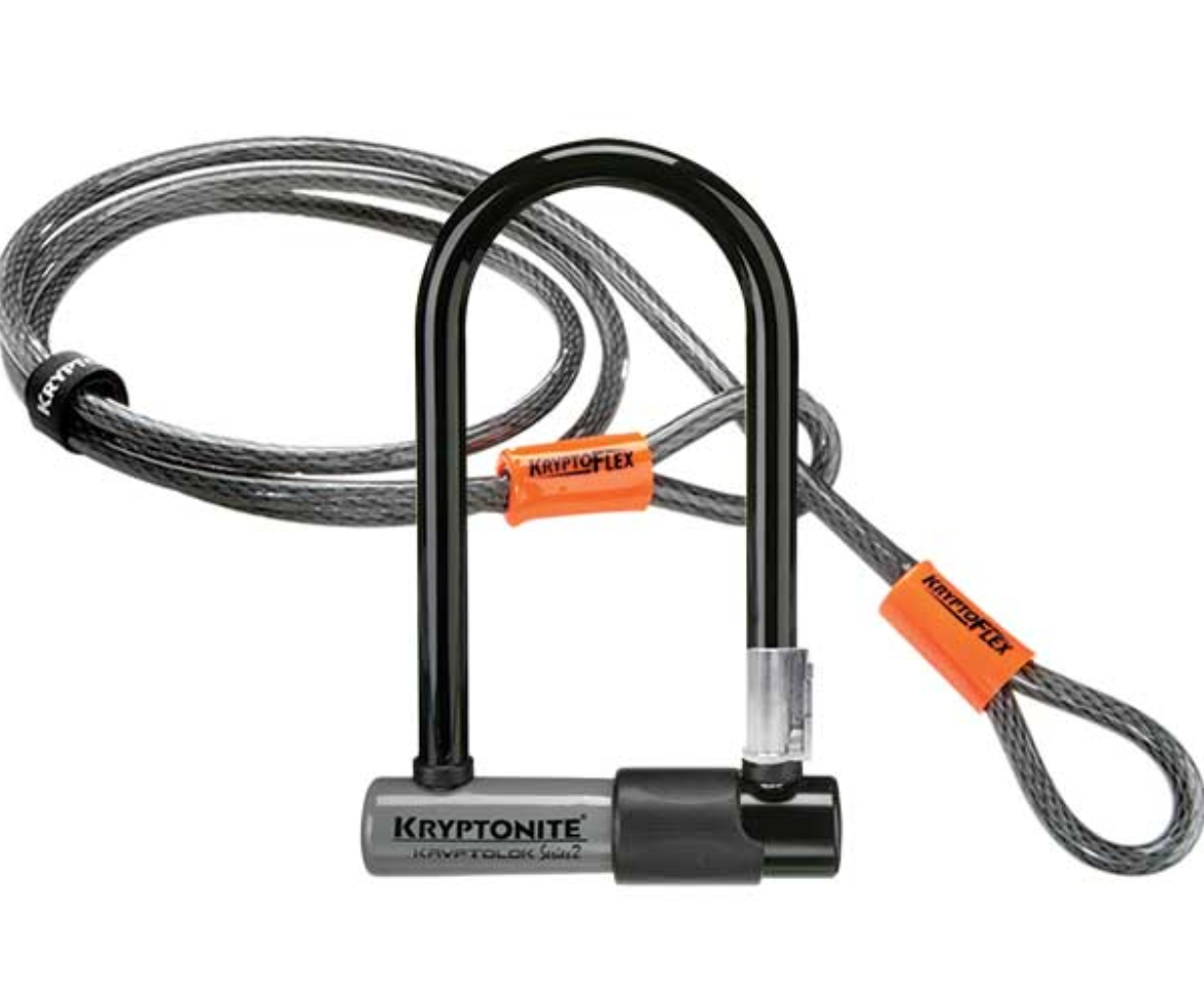 Kryptonite KryptoLok Mini-7 U-Lock with 4ft Flex Cable + Bracket